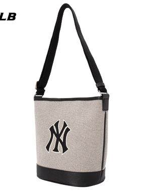 MLB官方水桶包女包NY斜跨腋下包手提包可调节帆布托特包3ABMS072N