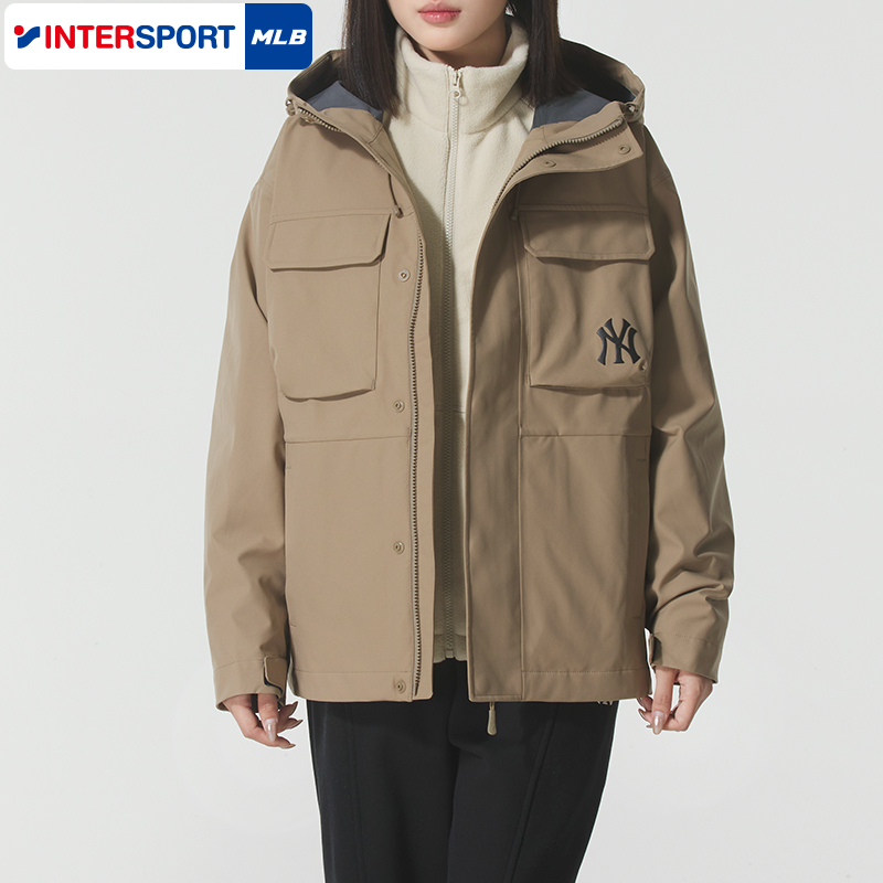 MLB官方防风夹克男女装2025秋季新款运动服连帽休闲外套3AWJB0156