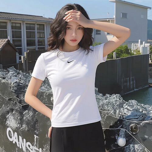 耐克短款短袖女装2025夏季跑步训练健身运动服半袖修身T恤FV5509