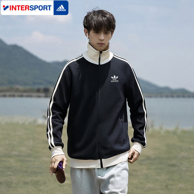 阿迪达斯三叶草华夫格立领外套男