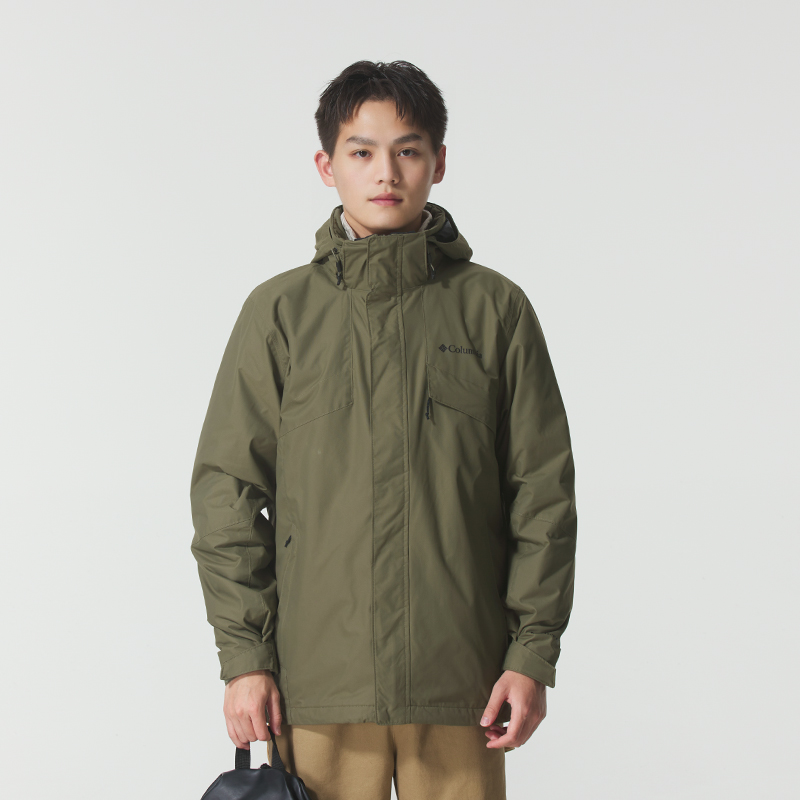 哥伦比亚摇粒绒三合一冲锋衣男装户外休闲徒步登山外套运动服夹克
