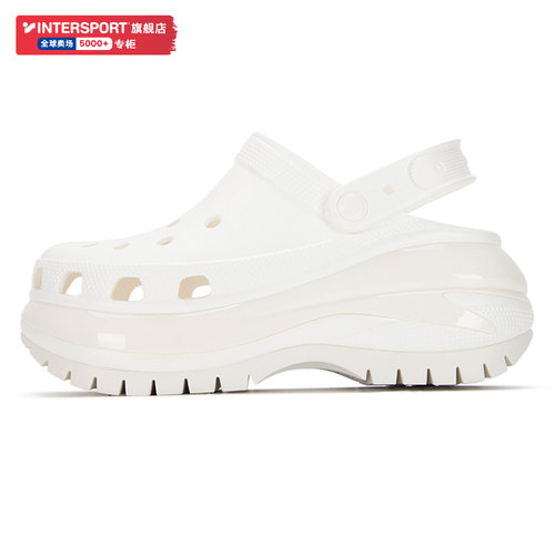 Crocs卡骆驰洞洞鞋女鞋冬季新款经典光轮厚底运动凉鞋女款拖鞋