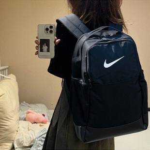 Nike耐克双肩包女包26新款 电脑包书包运动包旅游黑色背包男DH7709