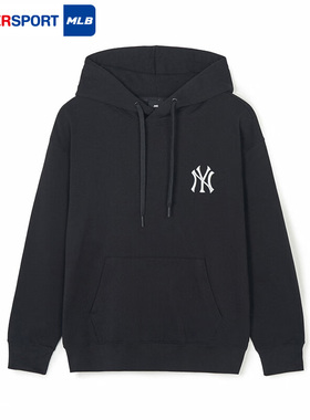 MLB官方黑色卫衣男女运动服长袖印花连帽时尚休闲套头衫3AHDQ0141
