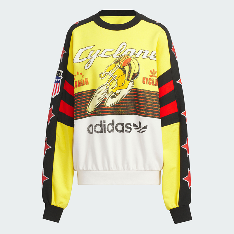 adidas阿迪达斯三叶草毛圈布套头衫2025秋CYCLING圆领卫衣 KG3145