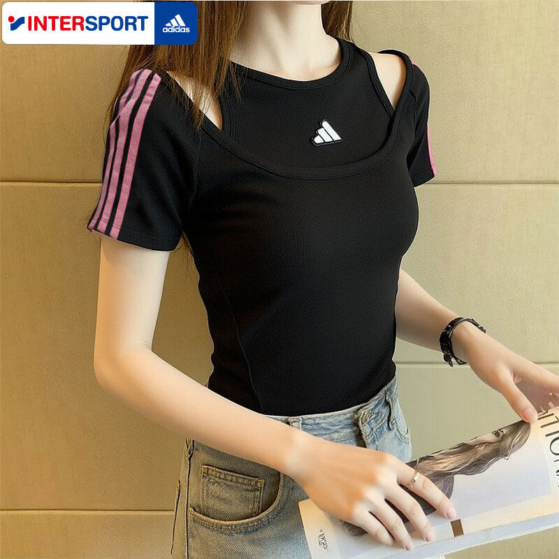 阿迪达斯修身短款短袖女2026夏季新款运动服健身训练跑步休闲T恤