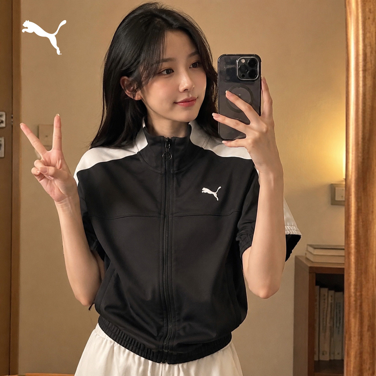 茵特丨PUMA彪马短袖女装2026夏季新款复古短款T恤运动服女士拉链
