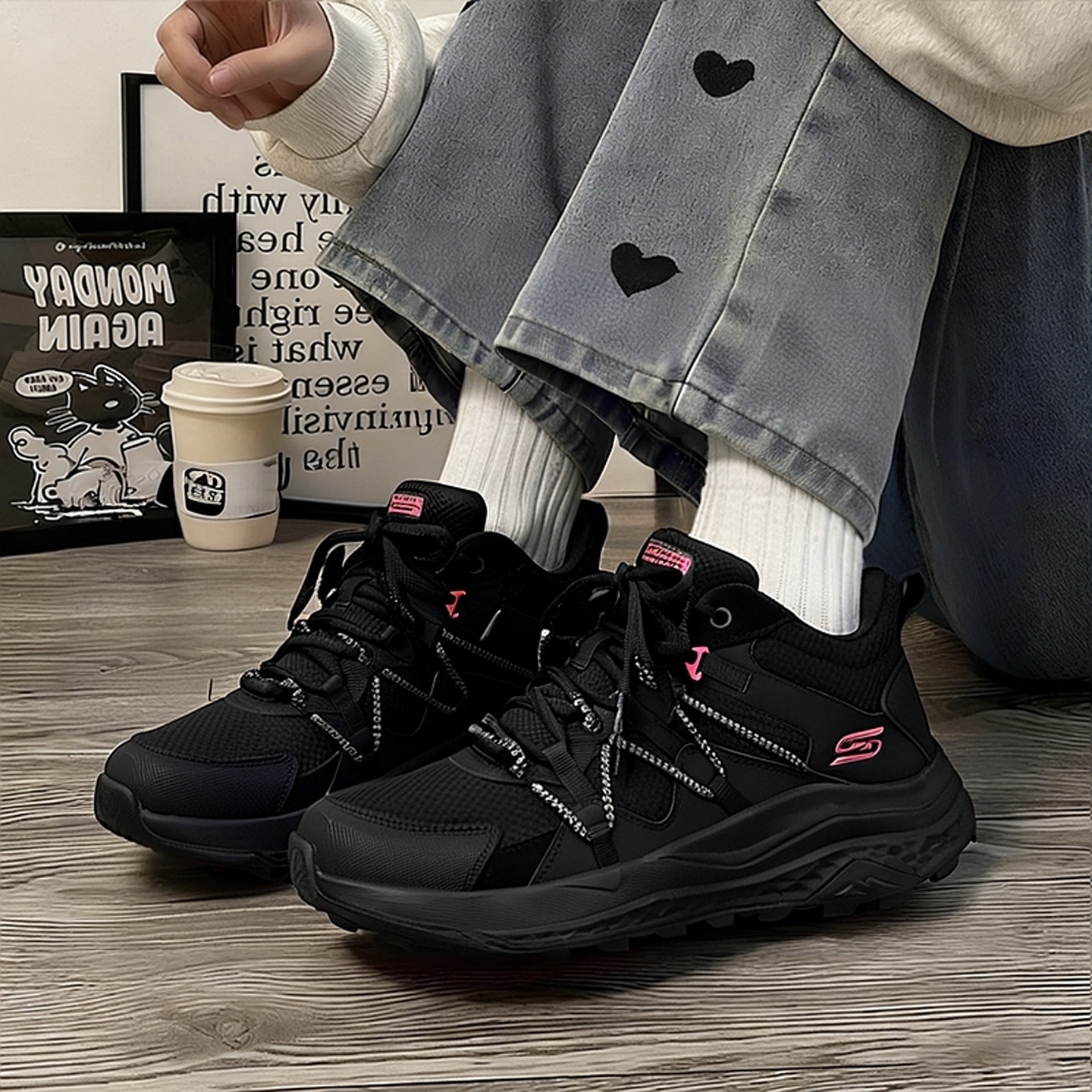 斯凯奇女鞋冬季新款运动鞋官方正品休闲鞋子减震跑步鞋防滑户外鞋