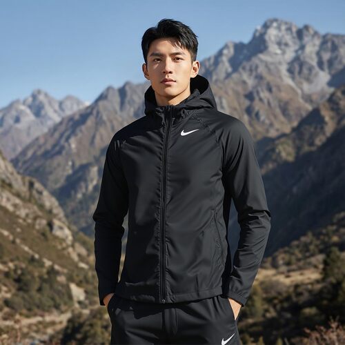 耐克风行者梭织连帽夹克男装2026夏季新款防风运动外套BV4871-010