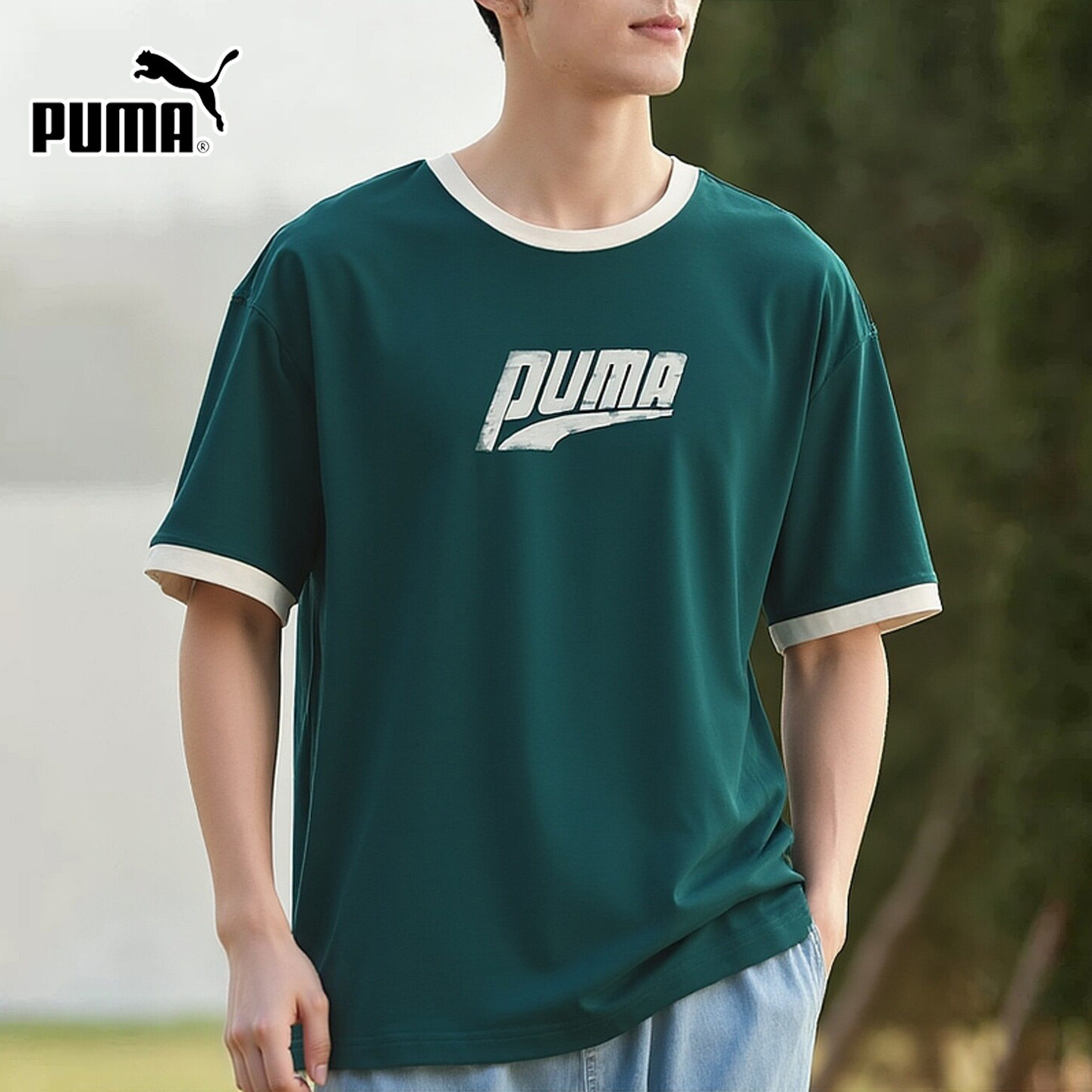 Puma彪马情侣短袖男装女装夏季透气休闲圆领半袖T恤衫636294-41图片