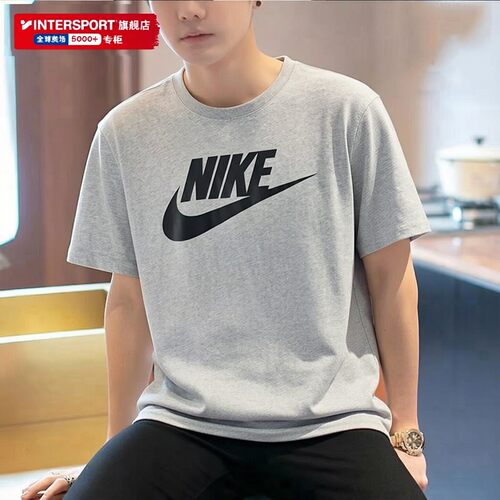 Nike耐克正品T恤2026新款灰色透气运动圆领休闲半袖短袖 AR5005