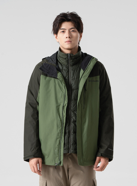 哥伦比亚男装正品保暖防水防风外套夹克滑雪三合一冲锋衣 WE9191