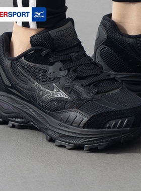 美津浓跑鞋男鞋女鞋冬季新款RACER ADV纯黑色运动鞋黑武士跑步鞋