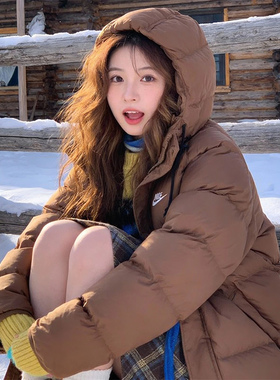 NIKE耐克女士羽绒服夹克男装冬季中长款棉羽外套防风运动服IB2974