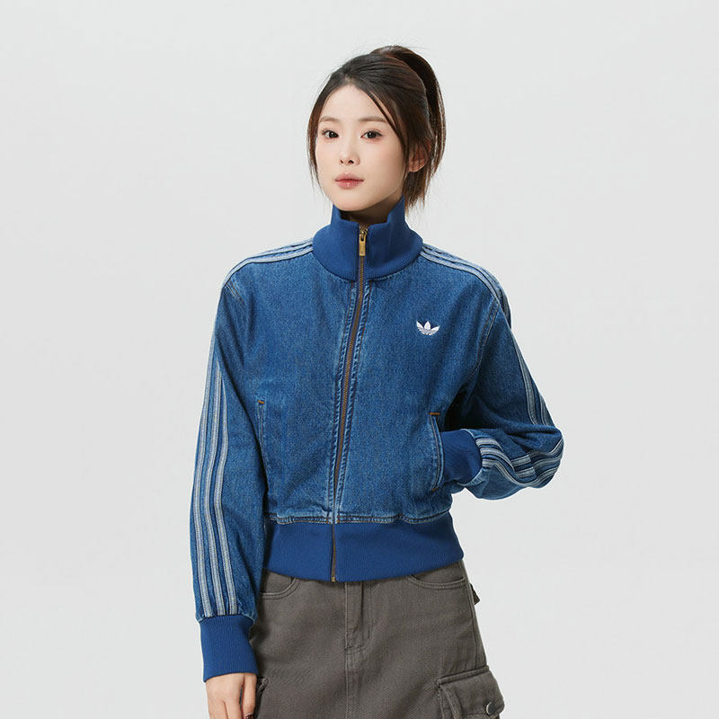 阿迪达斯三叶草蓝色牛仔外套女装春季新款运动服短款立领休闲夹克,运动服/休闲服装,运动茄克/外套,淘宝优惠券,粉丝福利购,淘宝优惠卷