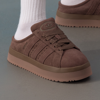 阿迪达斯三叶草板鞋女鞋2025冬季保暖加绒棉鞋运动鞋半托鞋休闲鞋