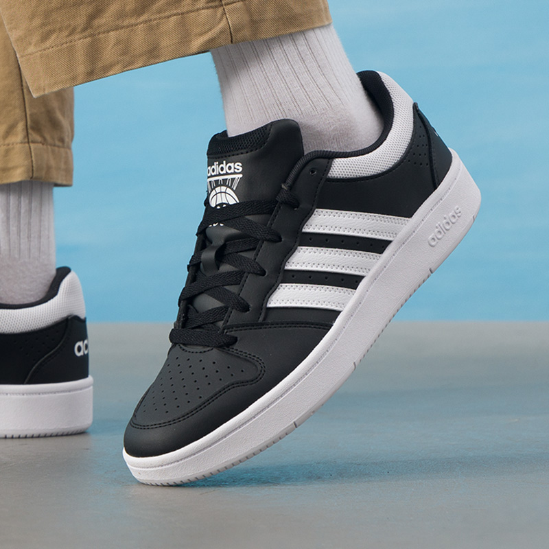 阿迪达斯网球鞋板鞋男 2025冬季运动鞋黑色三条纹复古低帮休闲鞋