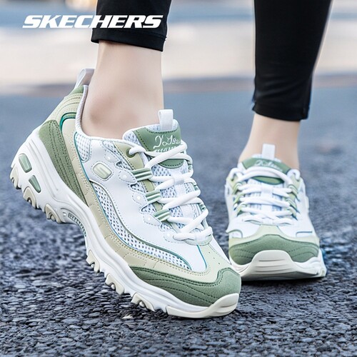 斯凯奇小冰熊女鞋夏季新款透气熊猫鞋复古老爹鞋网面运动鞋休闲鞋