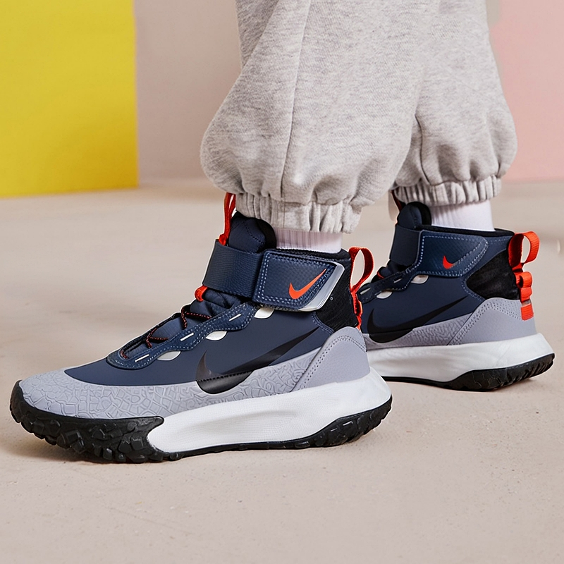 NIKE耐克青少年男女童鞋高帮雪地靴棉鞋保暖加绒大童魔术贴休闲鞋