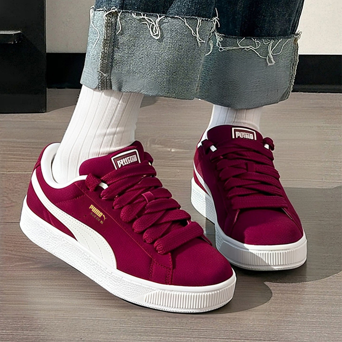 PUMA彪马红色板鞋女鞋2025冬季新款运动鞋休闲鞋厚底面包鞋395205,运动鞋new,运动休闲鞋,淘宝优惠券,粉丝福利购,淘宝优惠卷