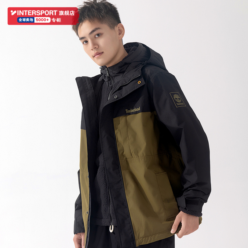 添柏岚三合一男士外套2025冬季户外保暖徒步登山抓绒内胆防风夹克