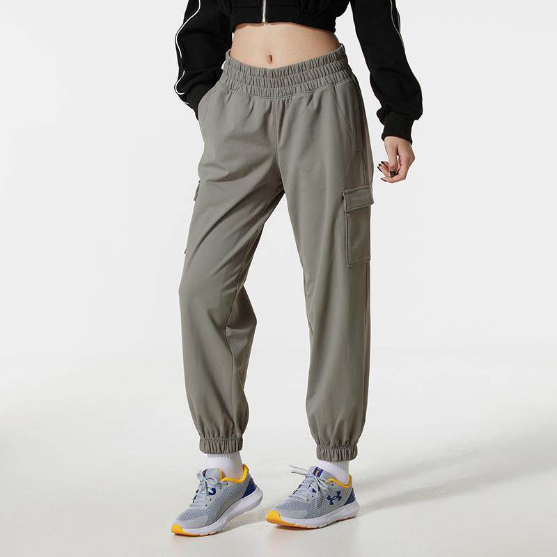 安德玛女裤2025冬季新款运动裤保暖加绒裤束脚休闲长裤子6010111