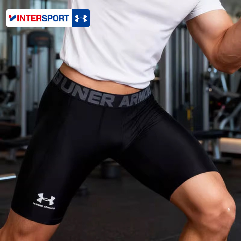 UA安德玛紧身短裤男裤新款健身训练裤弹力透气速干紧身裤运动裤