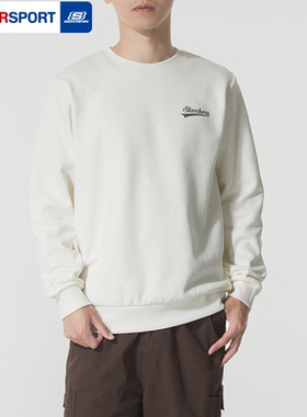 斯凯奇加绒圆领卫衣男2025秋冬户外运动休闲打底套头衫FHL323U073