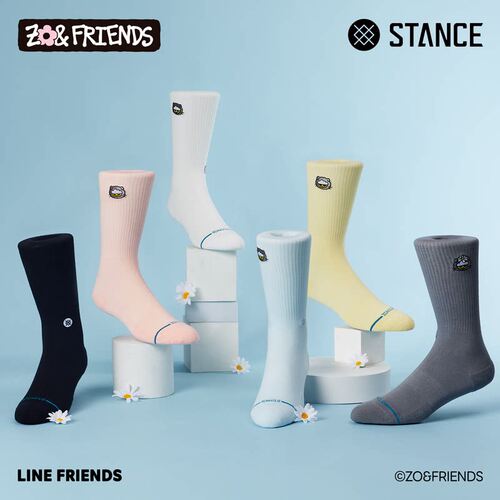 STANCE| ZO&FRIENDS ICON基础款中筒袜纯色简约休闲袜子男袜女袜