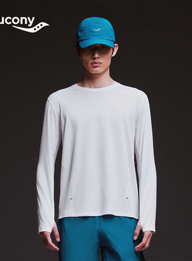 Saucony索康尼官方HARE HO系列舒适透气弹力吸湿排汗圆领长袖T恤