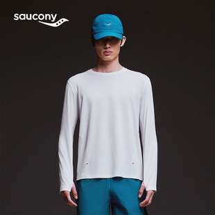 Saucony索康尼官方HARE HO系列舒适透气弹力吸湿排汗圆领长袖T恤