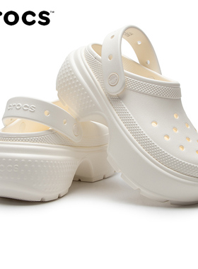 Crocs卡骆驰雪屋洞洞鞋男鞋女鞋2025冬季新款白色沙滩鞋包头凉鞋