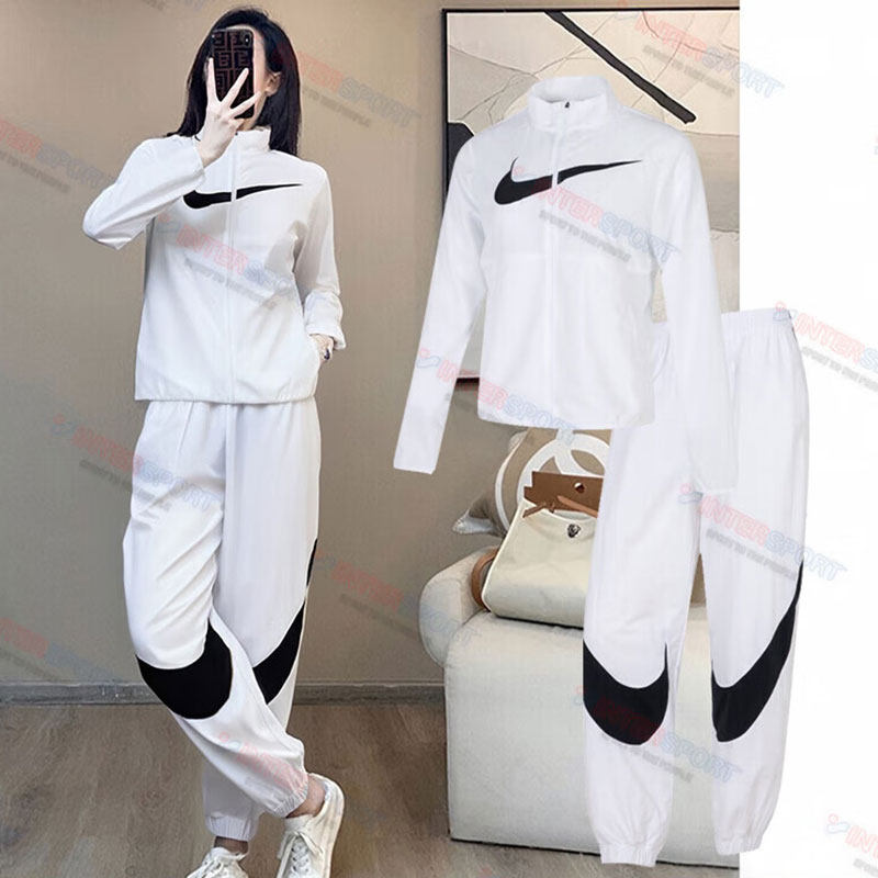 耐克运动套装女装 2026夏季健身训练梭织两件套夹克外套 束脚长裤