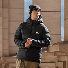 阿迪达斯男款羽绒服2025冬季新款修身连帽短款运动服保暖羽绒外套