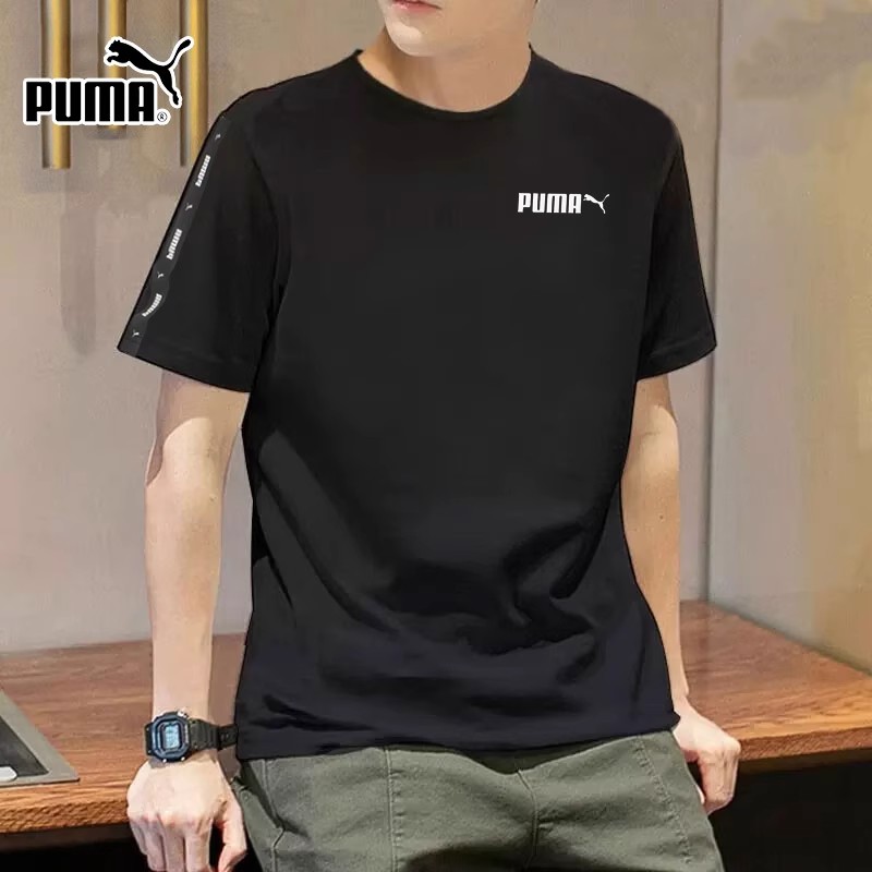 PUMA彪马官方男士纯棉短袖秋季新款运动服黑色打底衫宽松半袖T恤