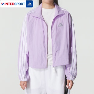 新款 Adidas阿迪達(dá)斯梭織立領(lǐng)外套女2025夏季 運(yùn)動(dòng)服防風(fēng)夾克KC0182