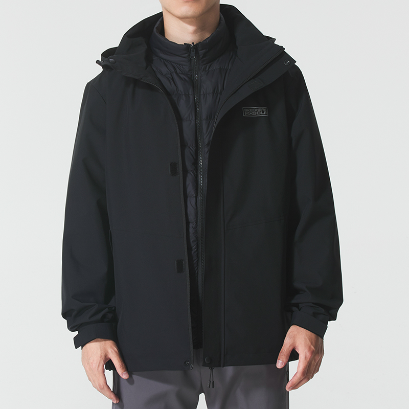 斯凯奇男装梭织夹克2025冬季防风衣高尔夫系列三合一羽绒内胆外套