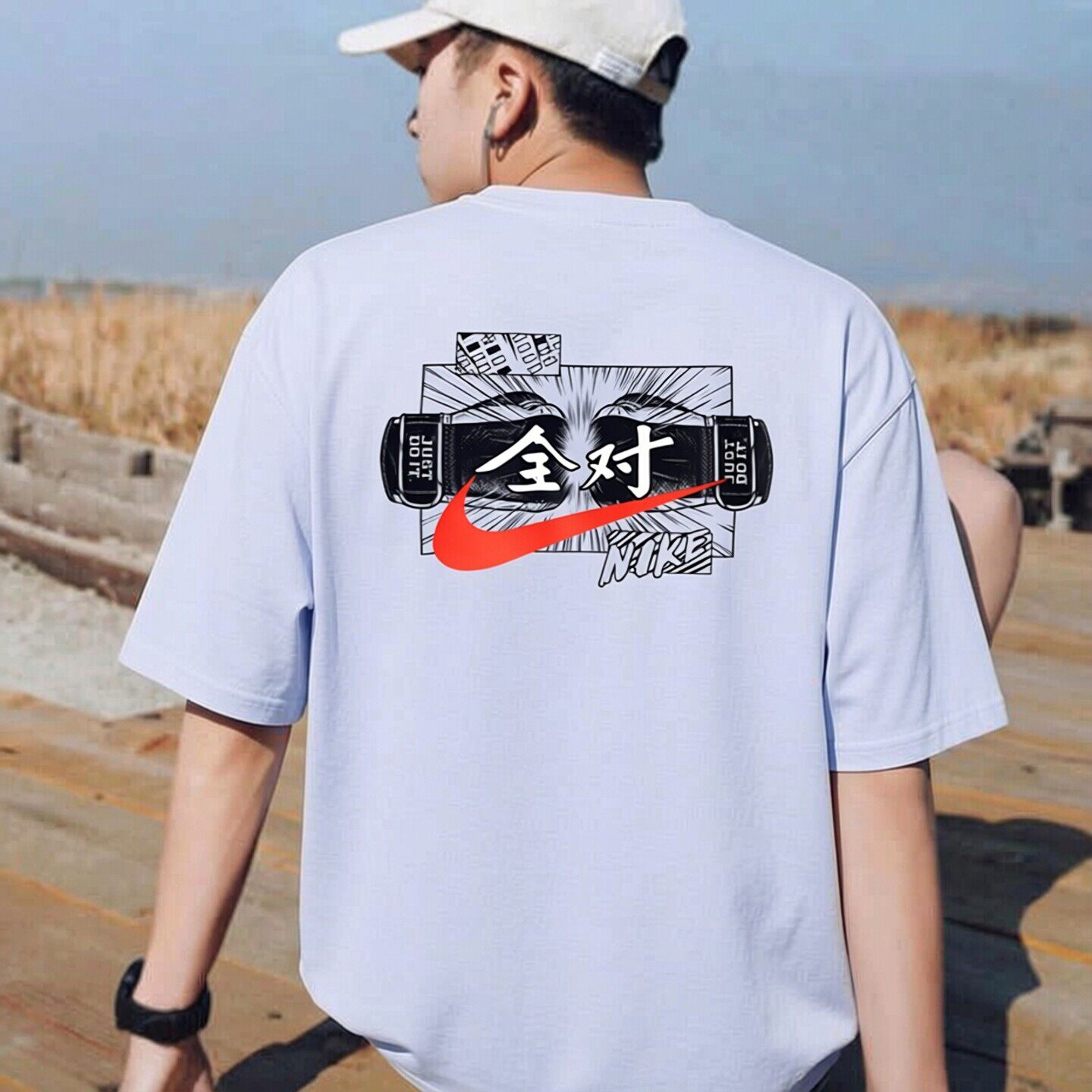 NIKE耐克男装圆领半截袖图案舒适运动服透气休闲短袖T恤衫IR7584