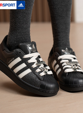 阿迪达斯贝壳头板鞋女鞋26新款春季三叶草运动鞋低帮休闲鞋IH1628