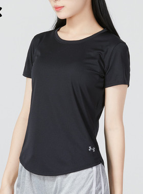 UA安德玛速干衣T恤女夏季新款透气跑步运动上衣体恤健身瑜伽短袖