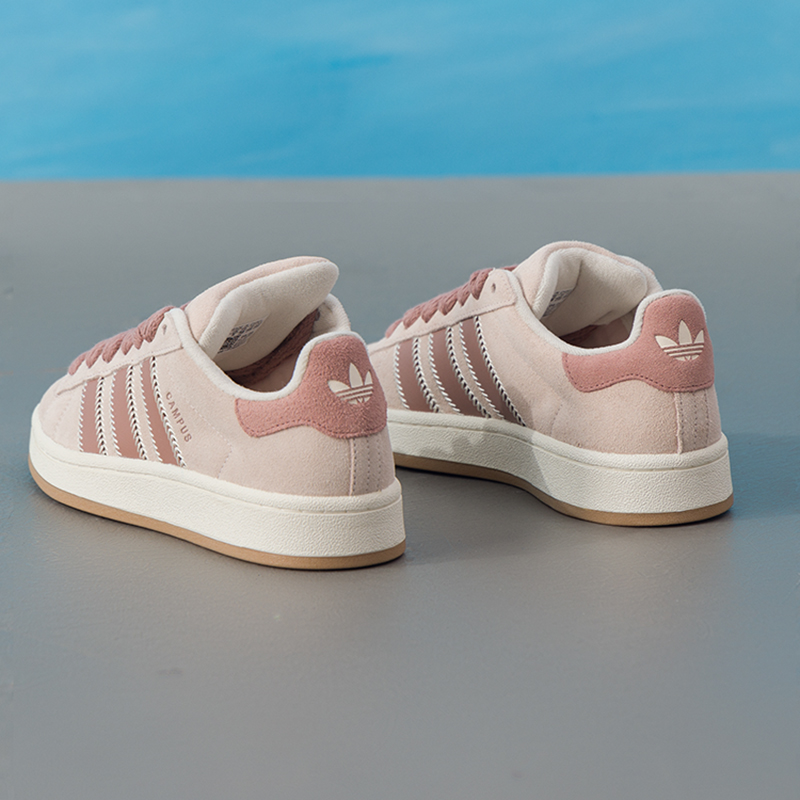 阿迪达斯三叶草板鞋男鞋女鞋粉色冬季保暖休闲鞋情侣面包鞋JQ5804