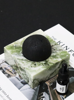 现代天然大理石几何香薰摆件摆件法式轻奢扩香器样板房酒店桌面