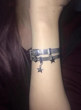 涩谷辣妹亚文化甜酷星星Y2K原宿辣妹朋克摇滚手环手链可调节男女