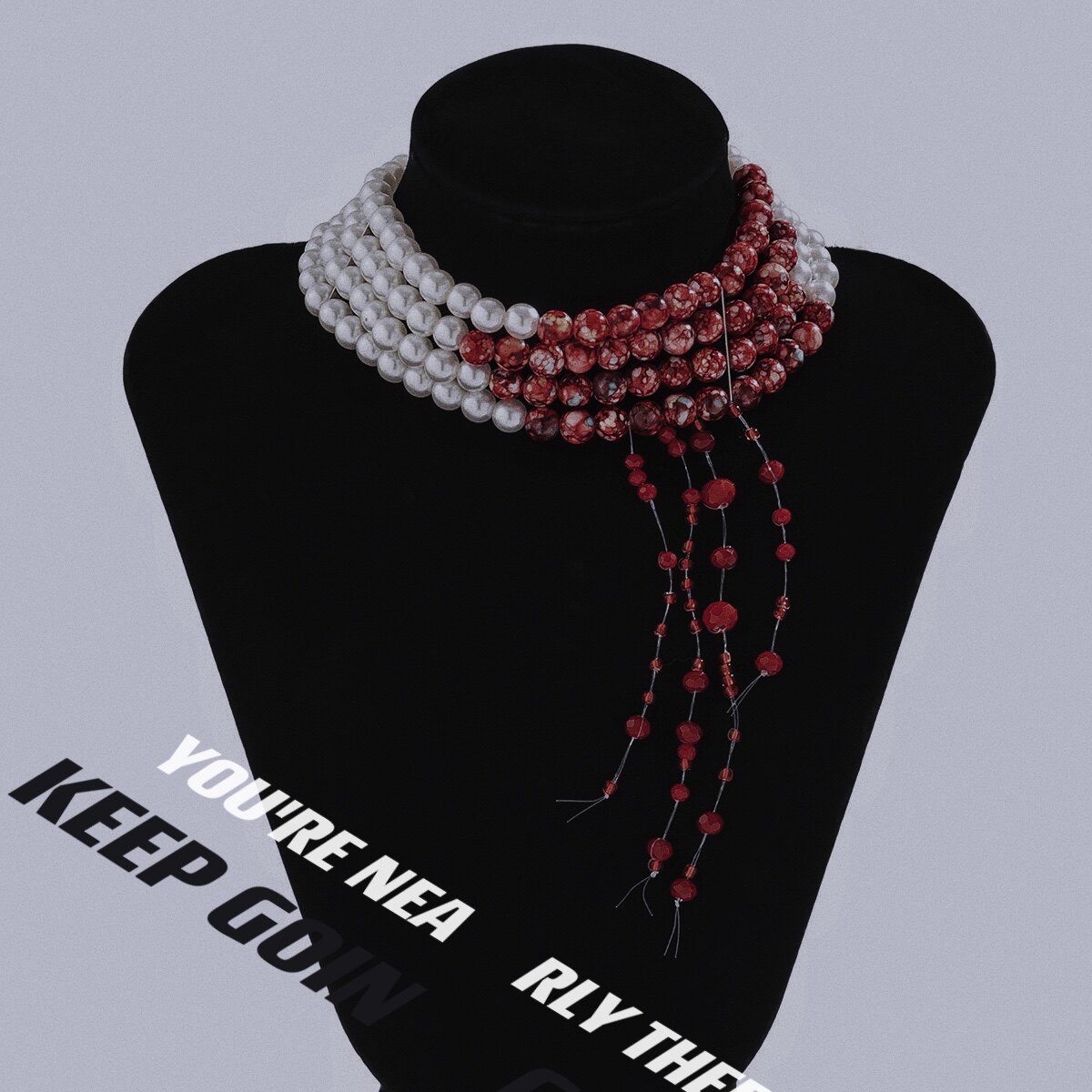 혈액 눈물 할로윈 블러디 메리 모조 진주 BLOODSTAIN 펑크 고딕 달콤한 멋진 혈액 드롭 술 목걸이 목걸이