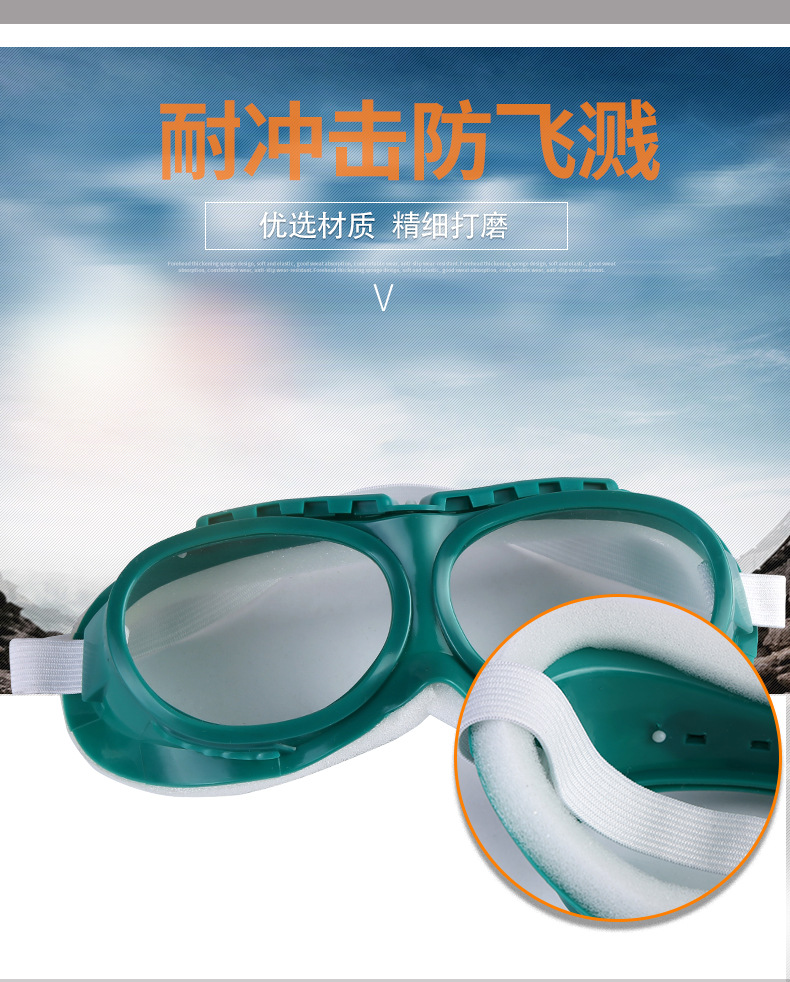 海绵防护眼罩玻璃镜片防风沙护目镜防冲击打磨劳保防护眼镜防风镜