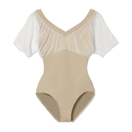 Chacott舞蹈练功服芭蕾体服褶皱袖连体舞衣女ONWARD