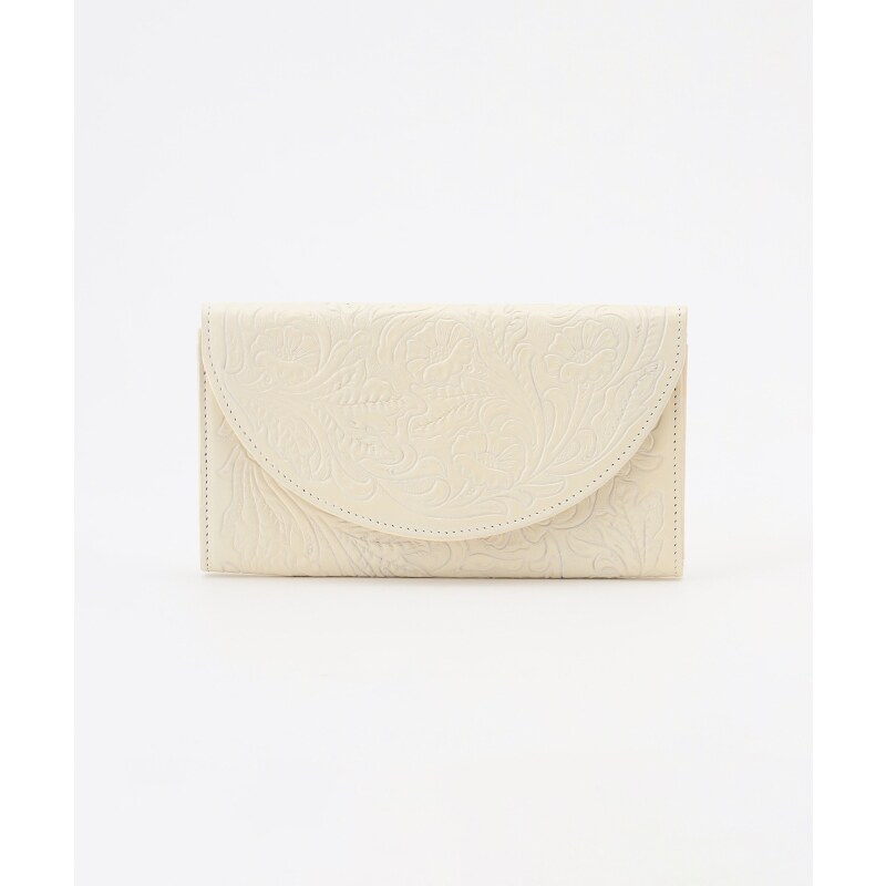 GRACE CONTINENTAL 日系高端浮雕真皮翻盖钱包女士时尚牛皮长款钱