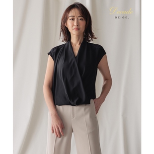 衬衣衬衫 气质设计感无袖 女日系轻奢onward OLIVE时尚 BEIGE