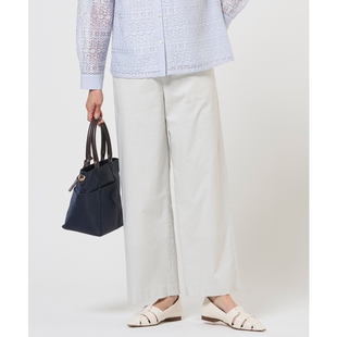 J.PRESS简约适宜时尚 女ONWARD 气质纤维素亚麻弹力半阔腿裤