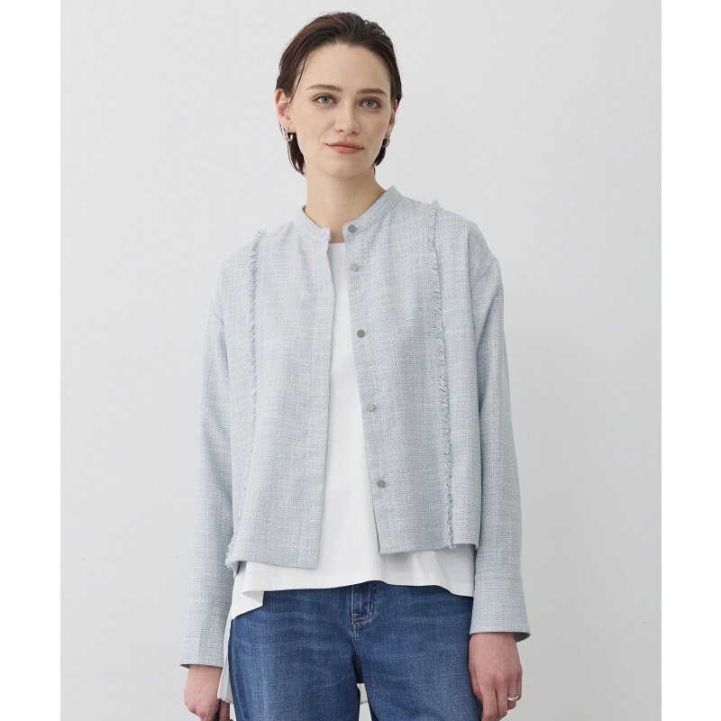 ICB优雅气质适宜感设计轻质粗花呢衬衫式夹克外套女ONWARD